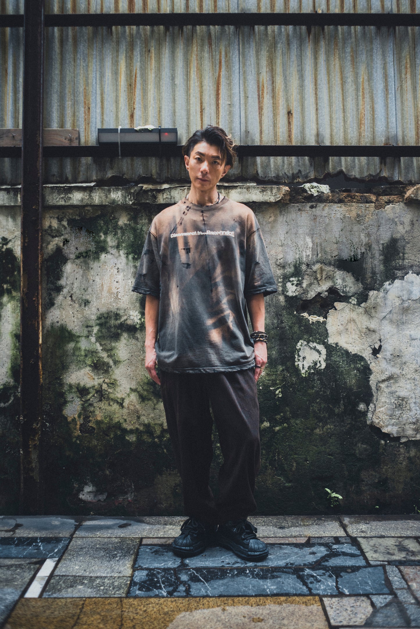 GRS X Disconnect to… Reconnect Themed Sunfaded Heavy Washed Tee